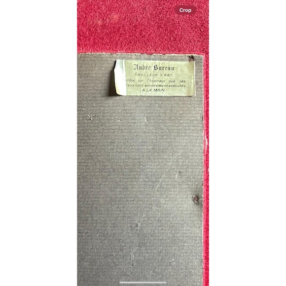 Limoges France Andre Bureau enamel painting signed black ornate frame - Picture 6 of 6